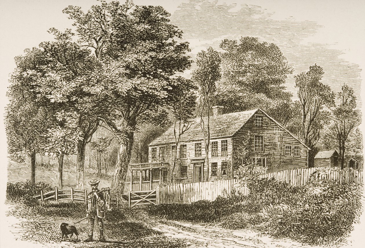 Lar do historiador William H. Prescott, Pepperill, perto de Boston, em 1870, de "American Pictures" publicado pela Religious Tract Society, 1876 de English School