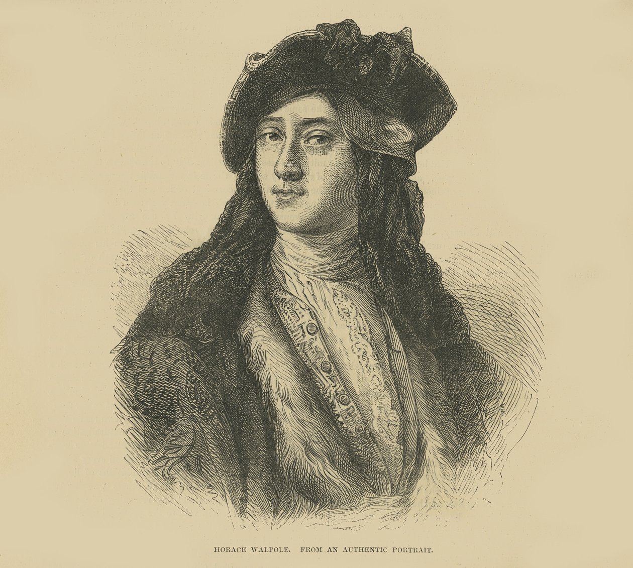 Horatio Walpole de um retrato autêntico (gravura) de English School
