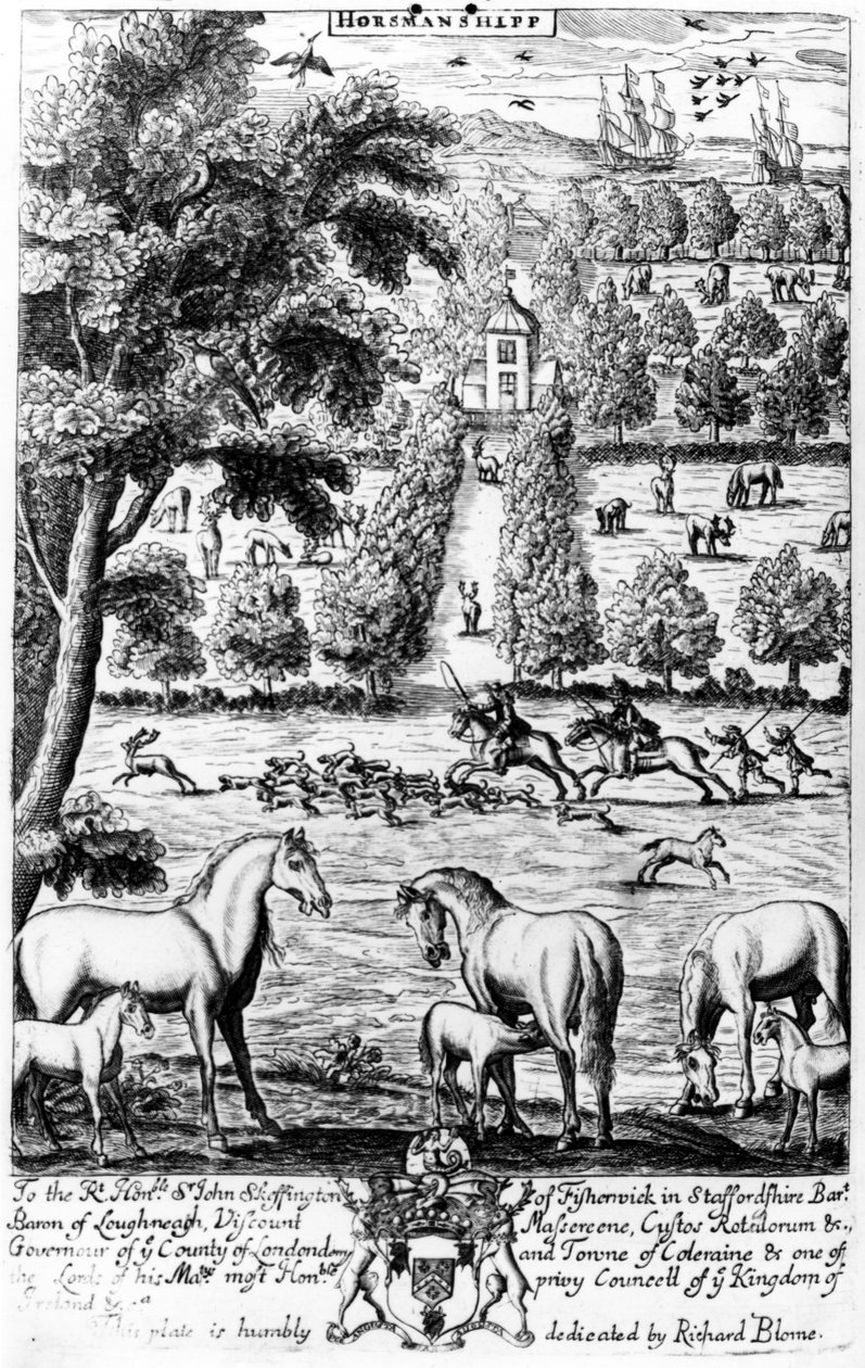 Horsmanshipp, de &39;The Gentleman&39;s Recreation&39; publicado por Richard Blome, 1686 de English School