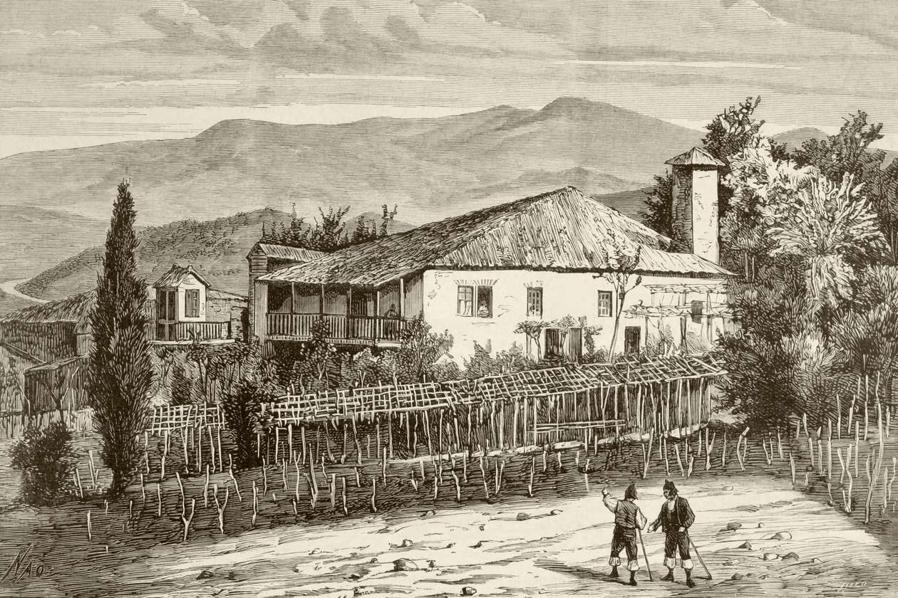 Casa em Casdemiro, Galiza, Espanha (litografia) de English School