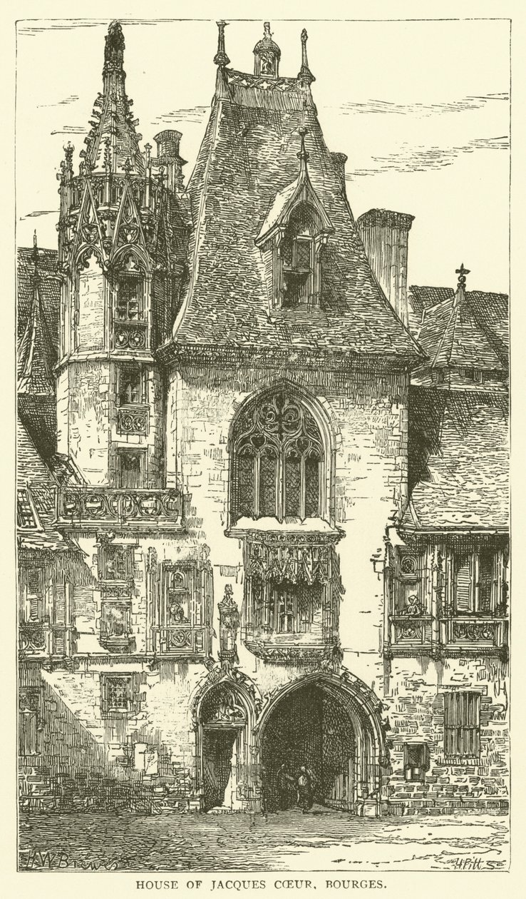 Casa de Jacques Coeur, Bourges (gravura) de English School