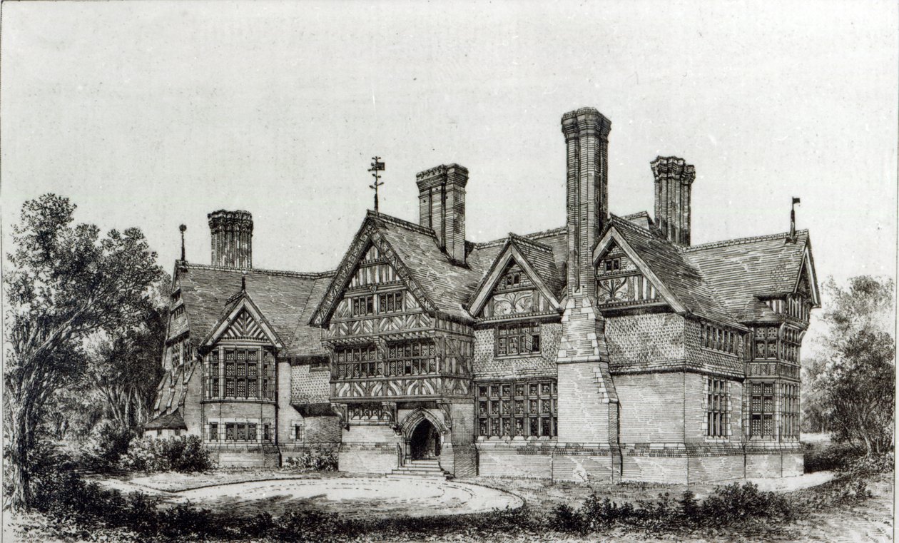 Casa recentemente erigida em Harrow Weald, de &39;The Building News&39;, 6 de setembro de 1872 de English School