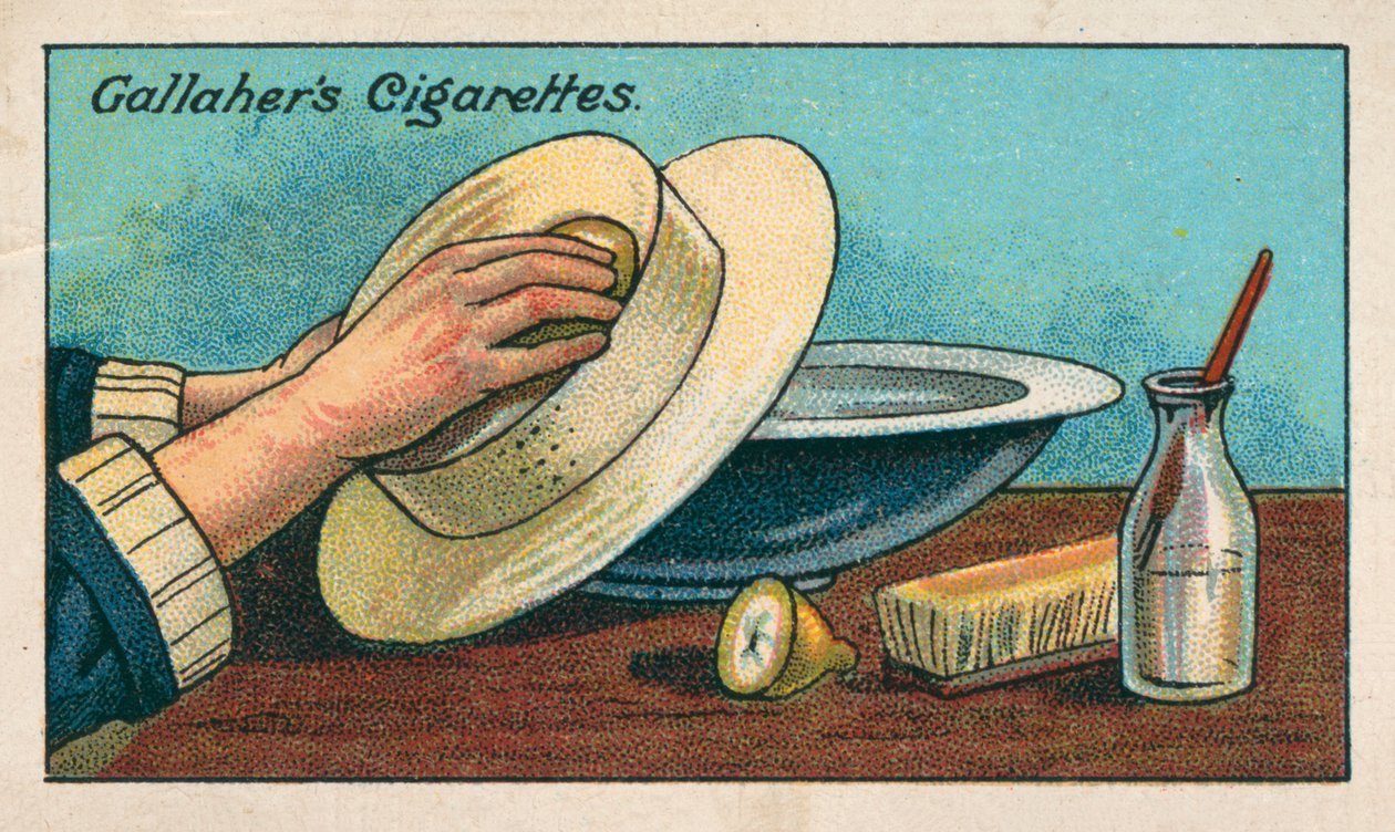Como limpar um chapéu de palha branco (cromolitho) de English School