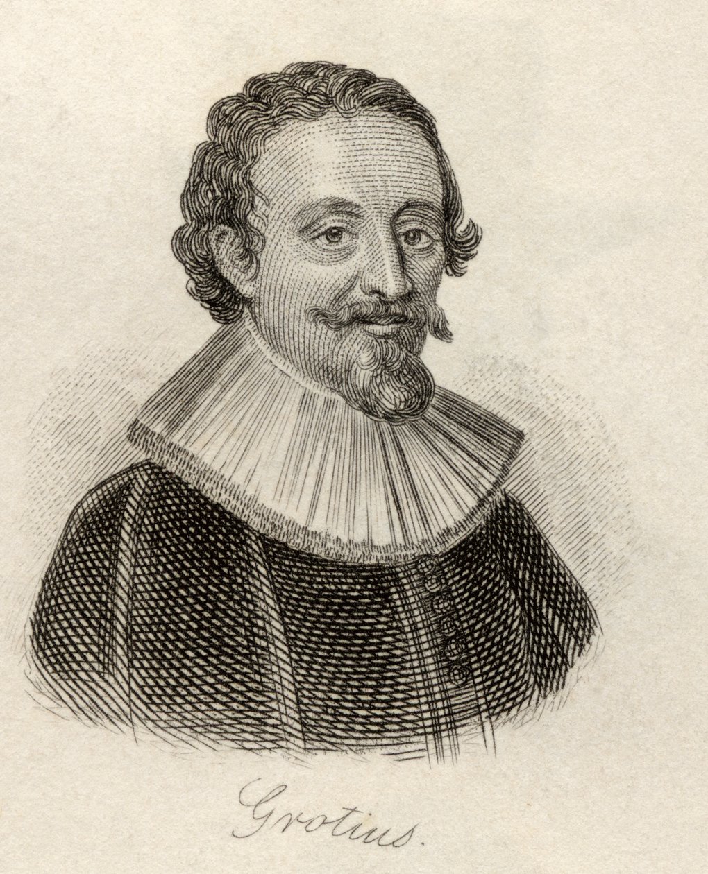 Hugo Grotius, do &39;Crabb&39;s Historical Dictionary&39;, publicado em 1825 de English School