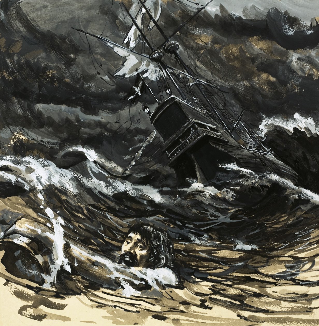 Hugo Grotius foi obrigado a nadar até à costa depois de o seu navio se ter afundado de English School