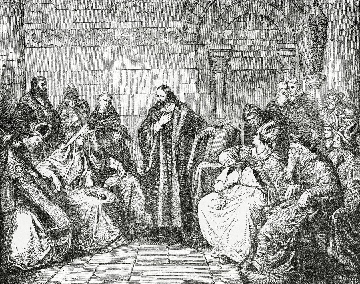 Huss Antes do Conselho, 1882 de English School