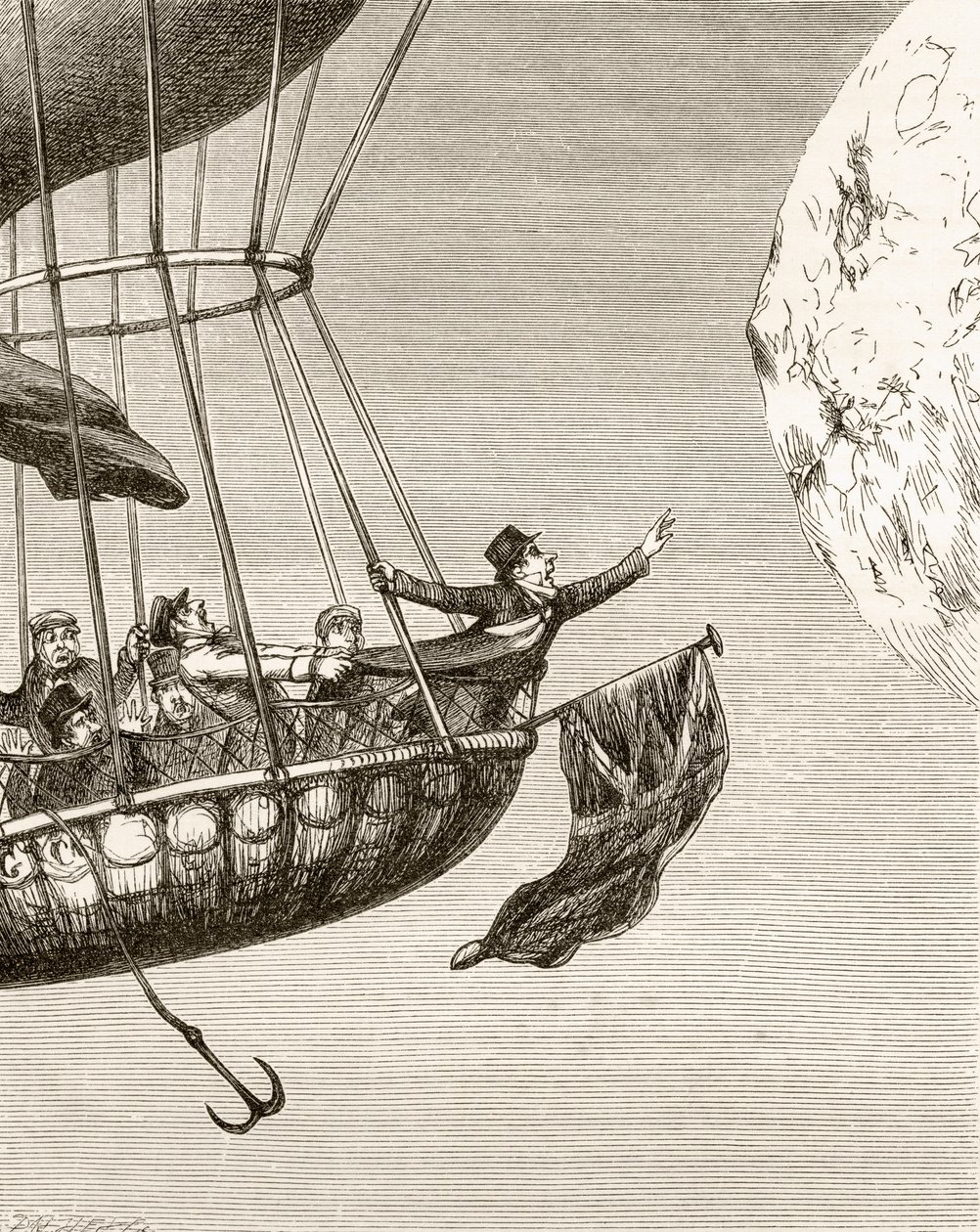 Ilustração de George Cruikshank para o poema &39;The Monstre Balloon, de&39; The Ingoldsby Legends ou Mirth and Marvels &39;, de Thomas Ingoldsby, publicado em 1865 de English School