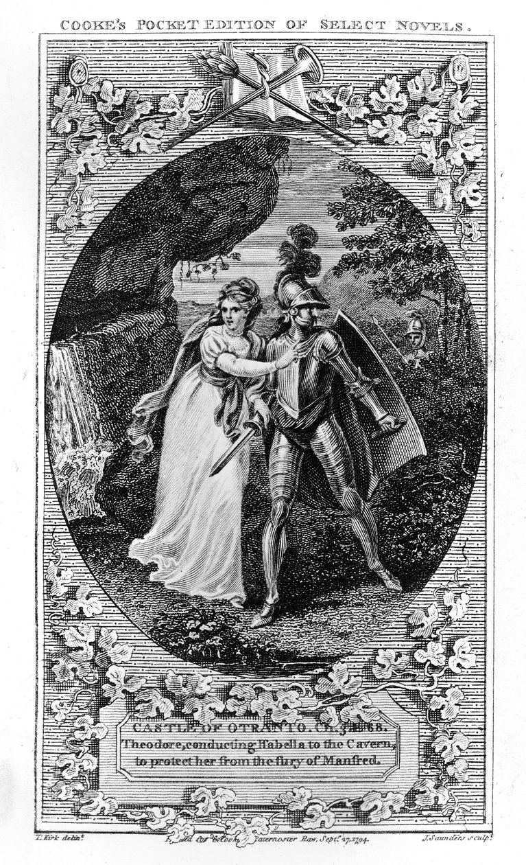 Ilustração de &39;O Castelo de Otranto&39;, de Horace Walpole, 1765 de English School