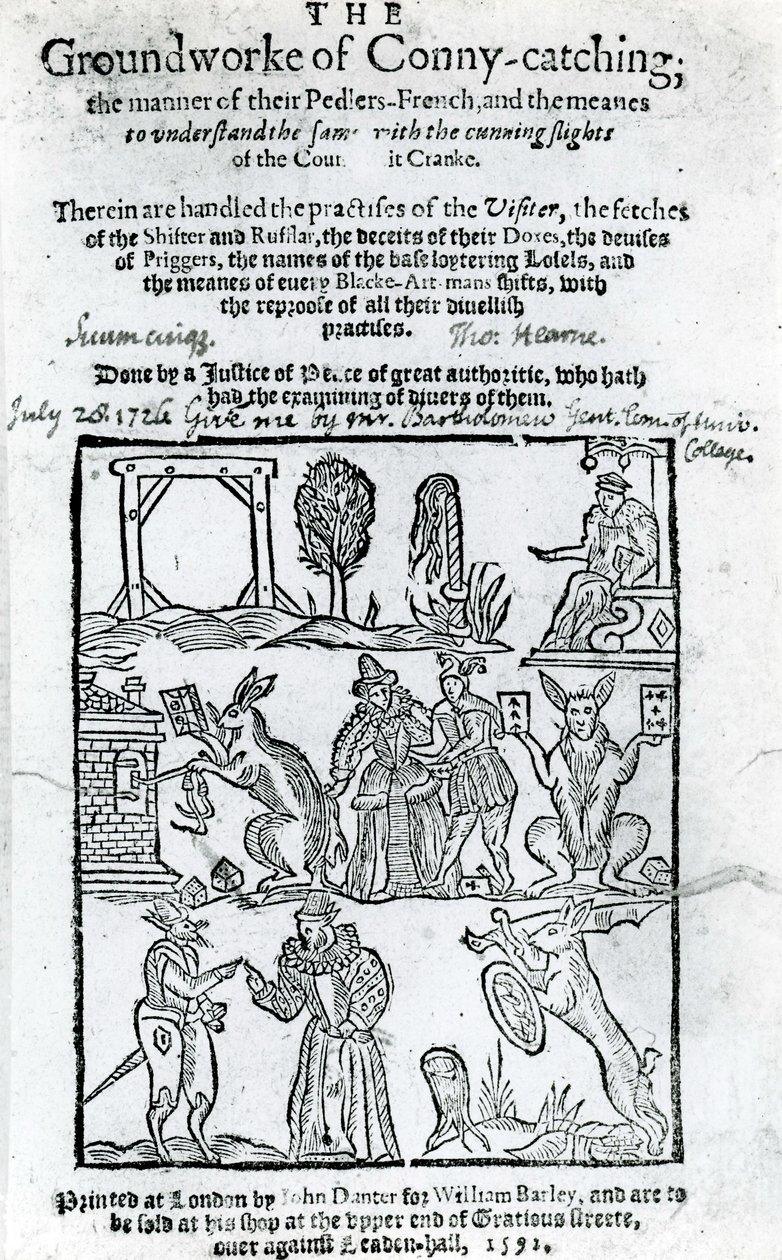 Ilustração do Groundworke de Conny-travando, 1592 de English School