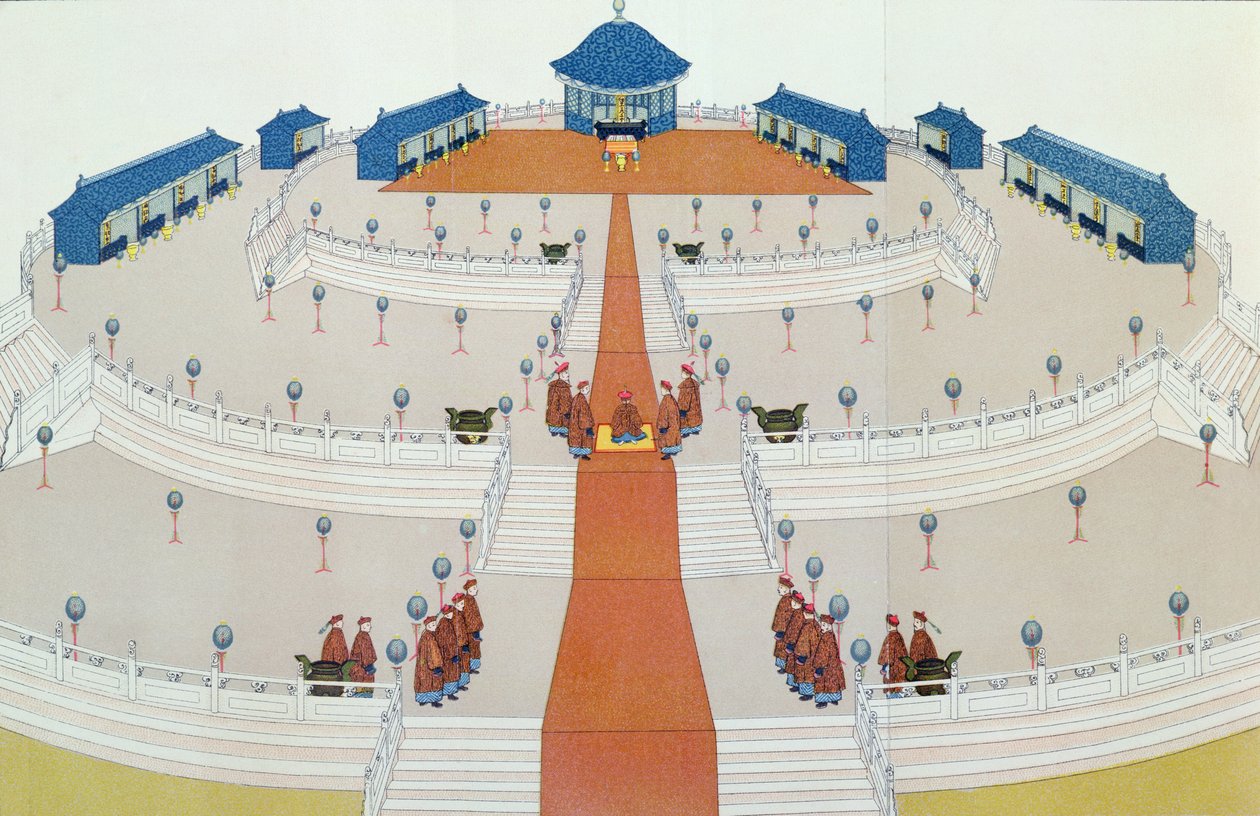 Culto Imperial de Shangti no Altar do Céu em Pequim, ilustração do Reino do Meio por Samuel Wells Williams (1812-84) 1883 de English School