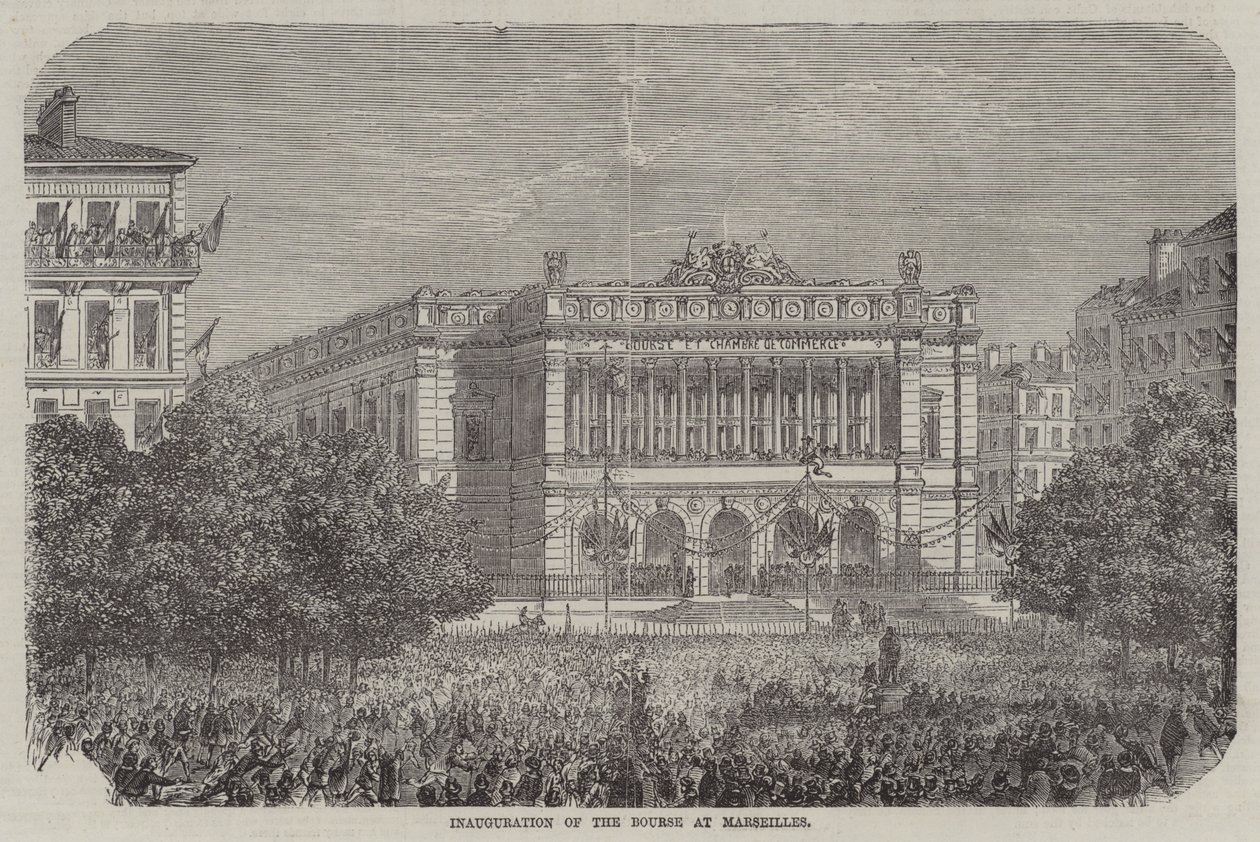 Inauguração da Bolsa de Marselha (gravura) de English School