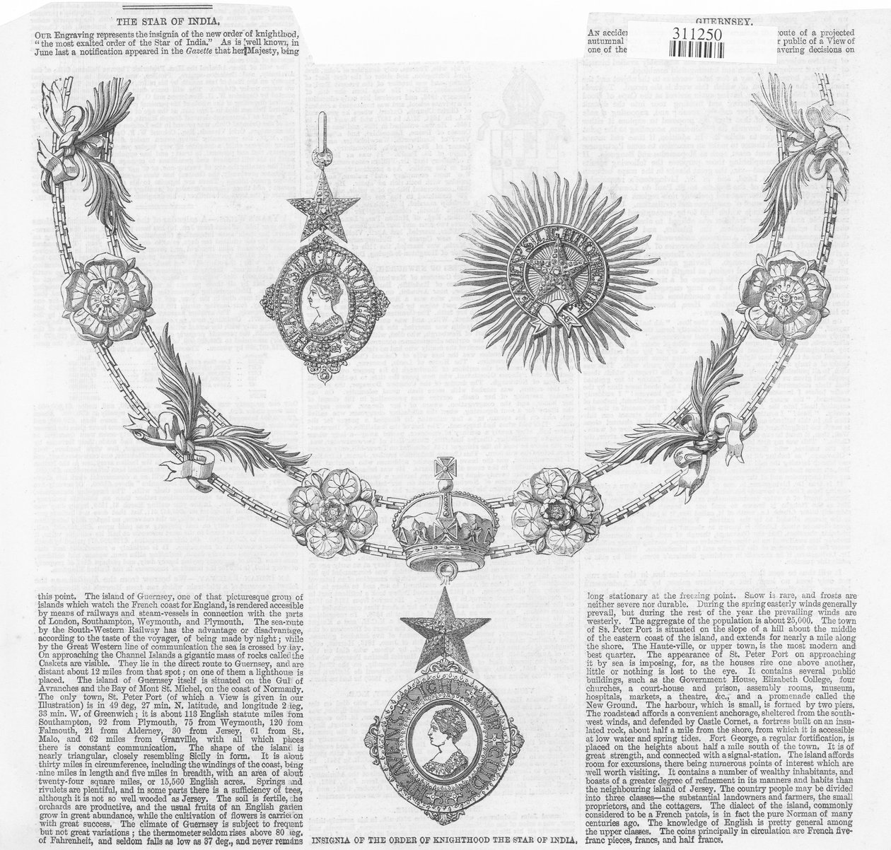 Insígnia da Ordem da Cavalaria A Estrela da Índia, da The Illustrated London News de English School