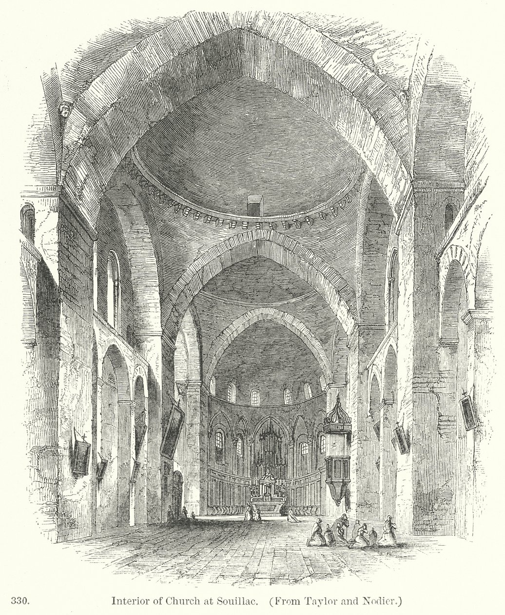 Interior da igreja de Souillac (gravura) de English School