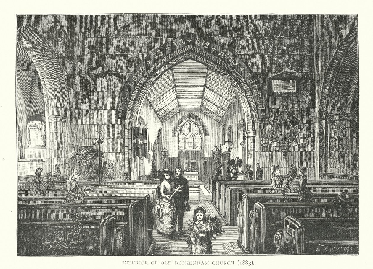 Interior da antiga igreja de Beckenham de English School