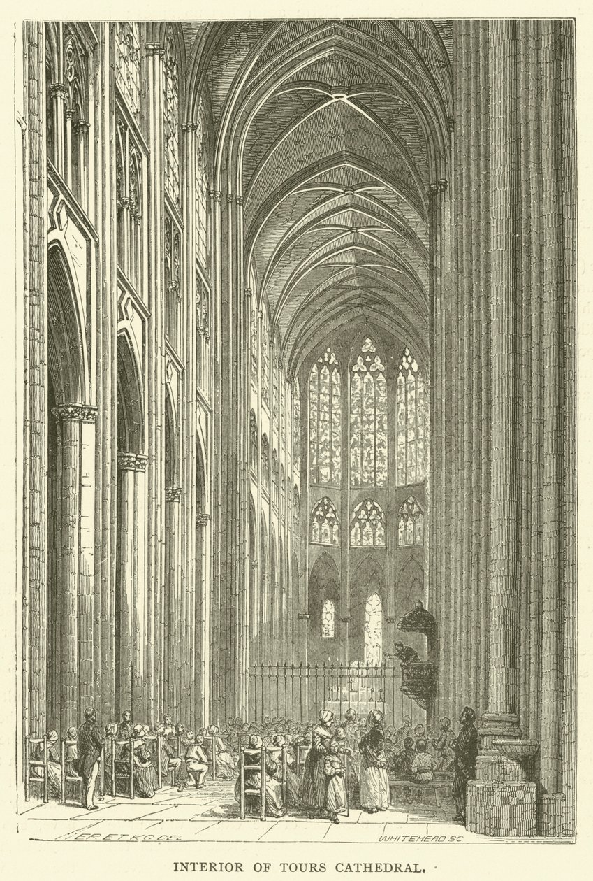 Interior da Catedral de Tours (gravura) de English School