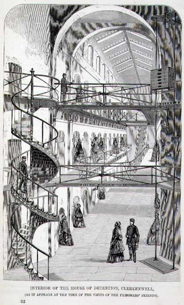 Interior da Casa de Detenção, Clerkenwell, de "The Criminal Prisons of London and Scenes of Prison Life" de Henry Mayhew (1812-87) e John Binn de English School
