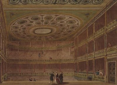 Interior do Teatro Royal, Drury Lane, visto do palco, alterado e decorado por Robert e James Adam de English School
