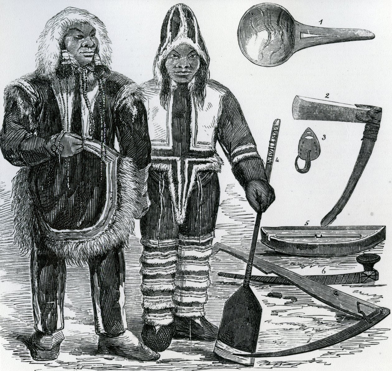 Casal Inuit (gravura) de English School