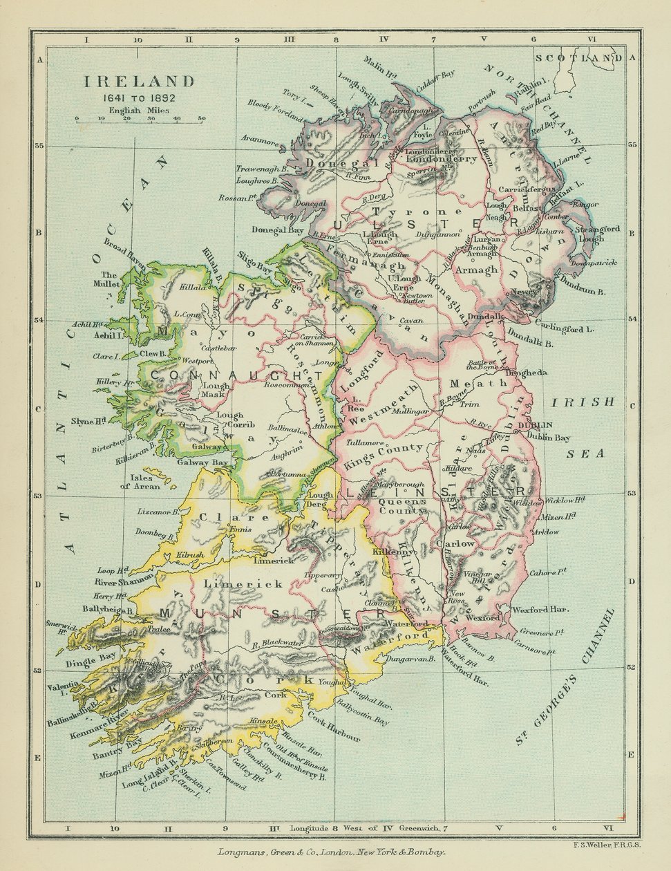 Irlanda (litografia a cores) de English School