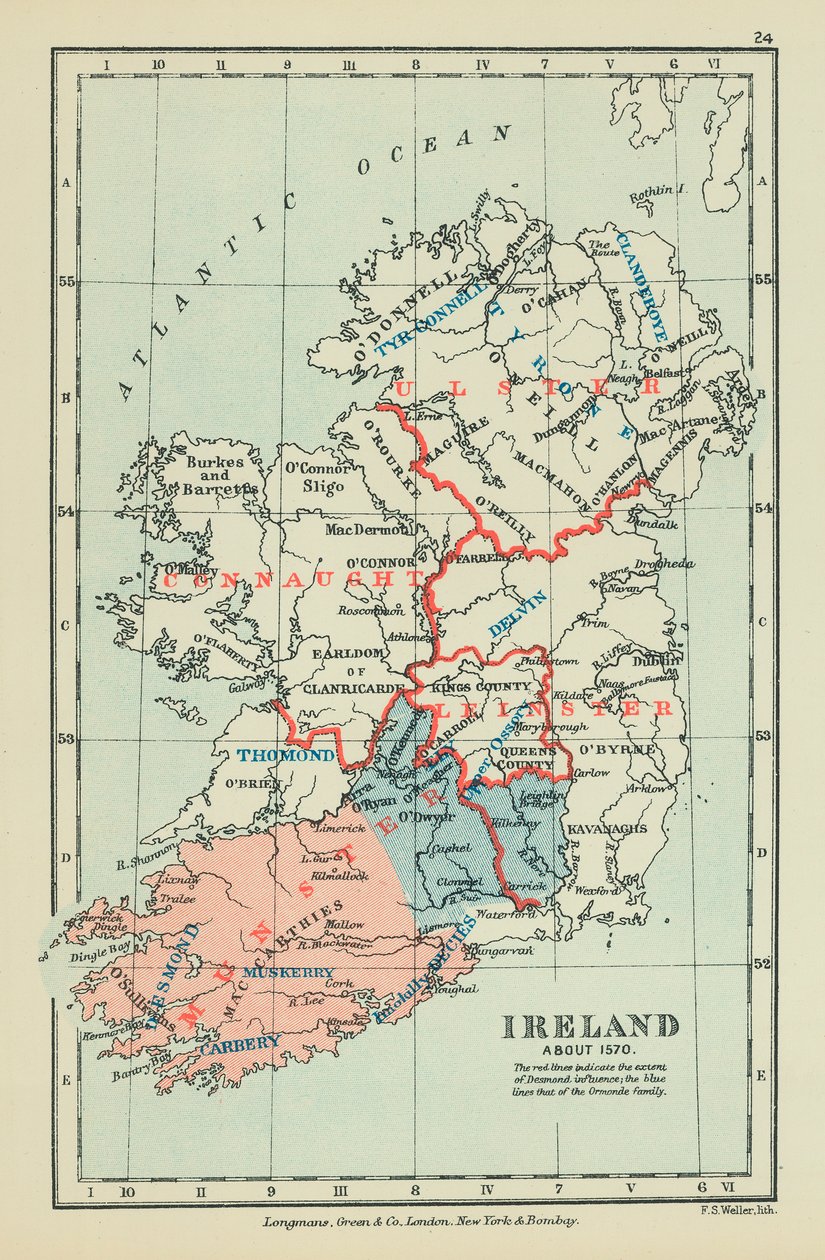 Irlanda (litografia a cores) de English School