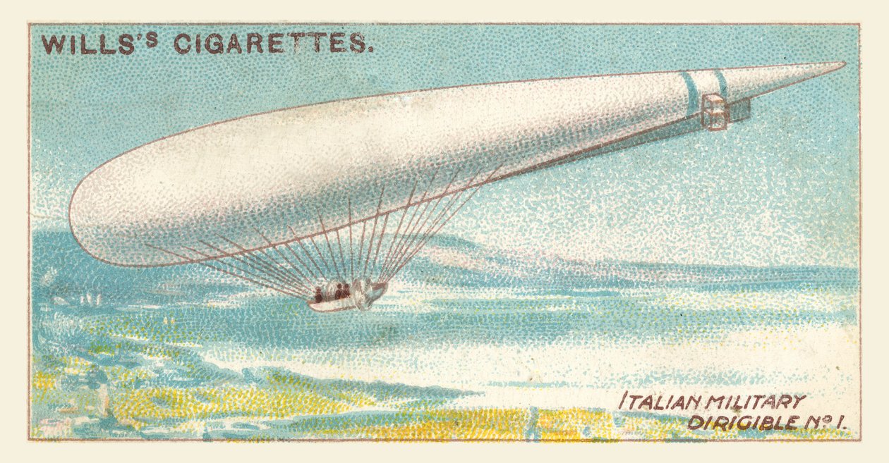 Dirigível militar italiano n.º 1 (cromolitografia) de English School