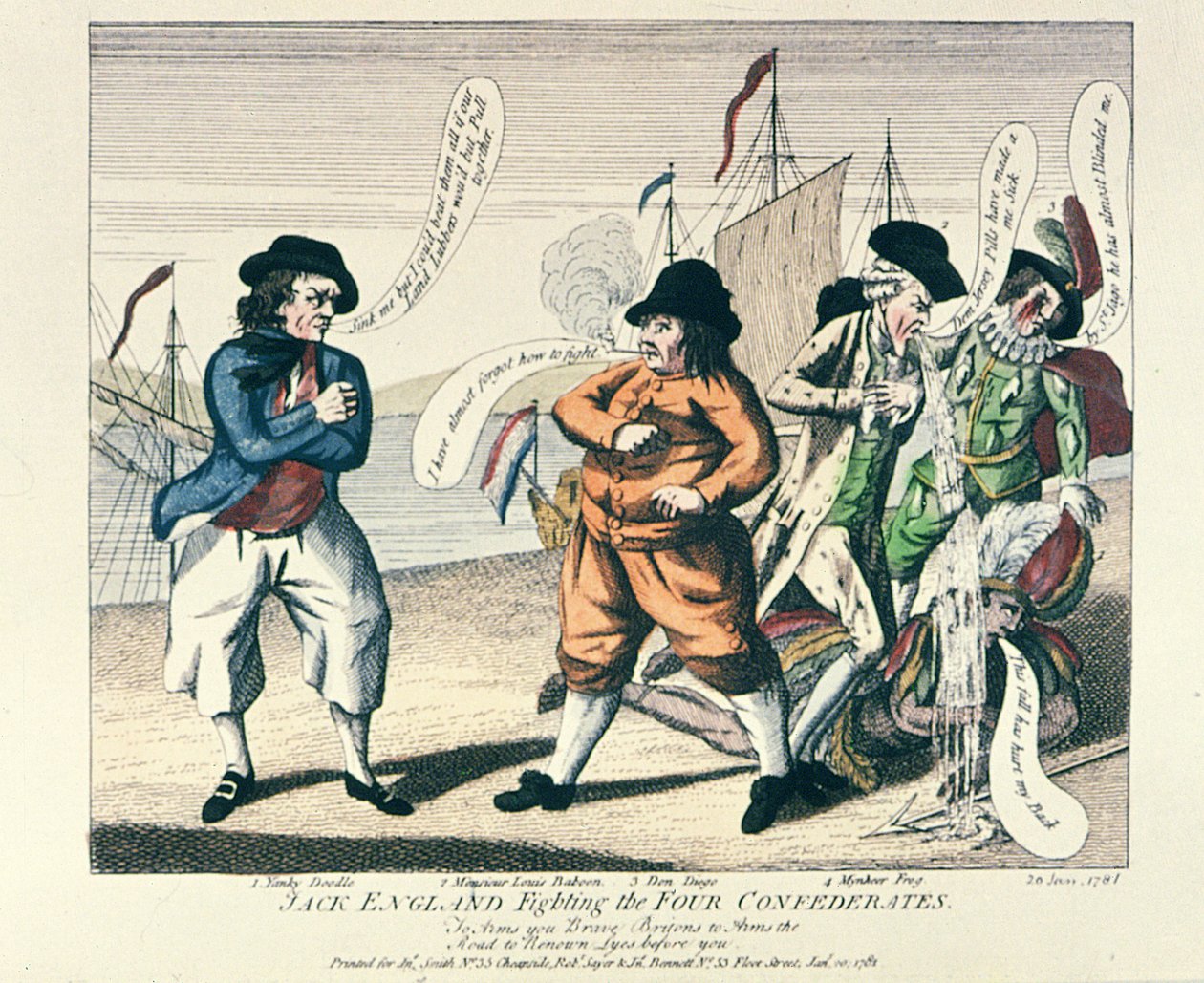 Jack England lutando contra os Quatro Confederados de English School