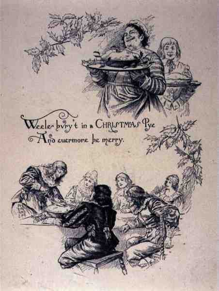 Cena de Natal ao estilo jacobeu (litho) de English School