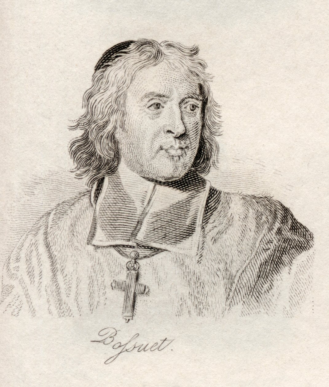 Jacques Benigne Bossuet, do &39;Crabb&39;s Historical Dictionary&39;, publicado em 1825 de English School