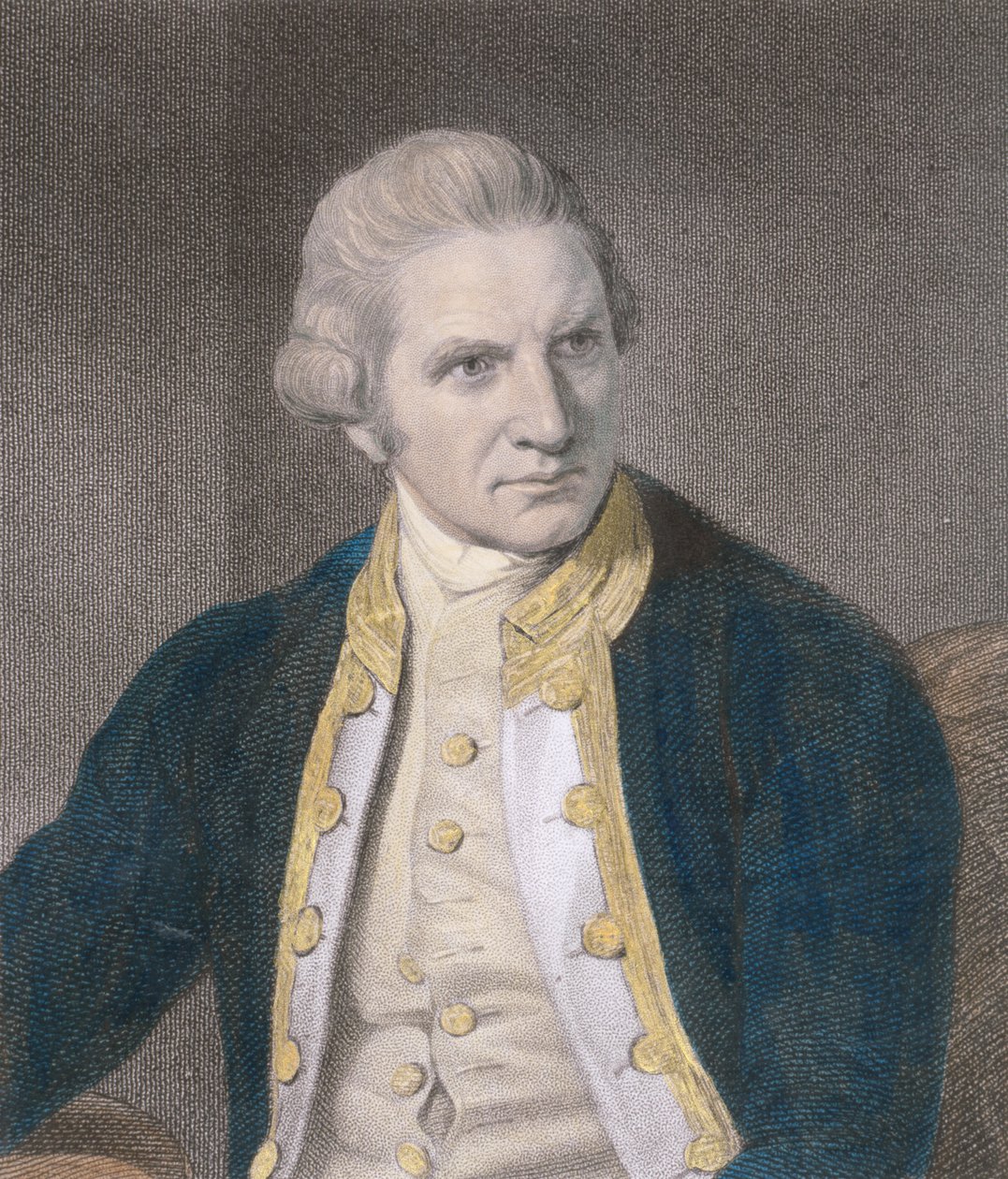 James Cook (1728-79) de &39;Gallery of Portraits&39;, publicado em 1833 (gravura) (posterior coloração) de English School