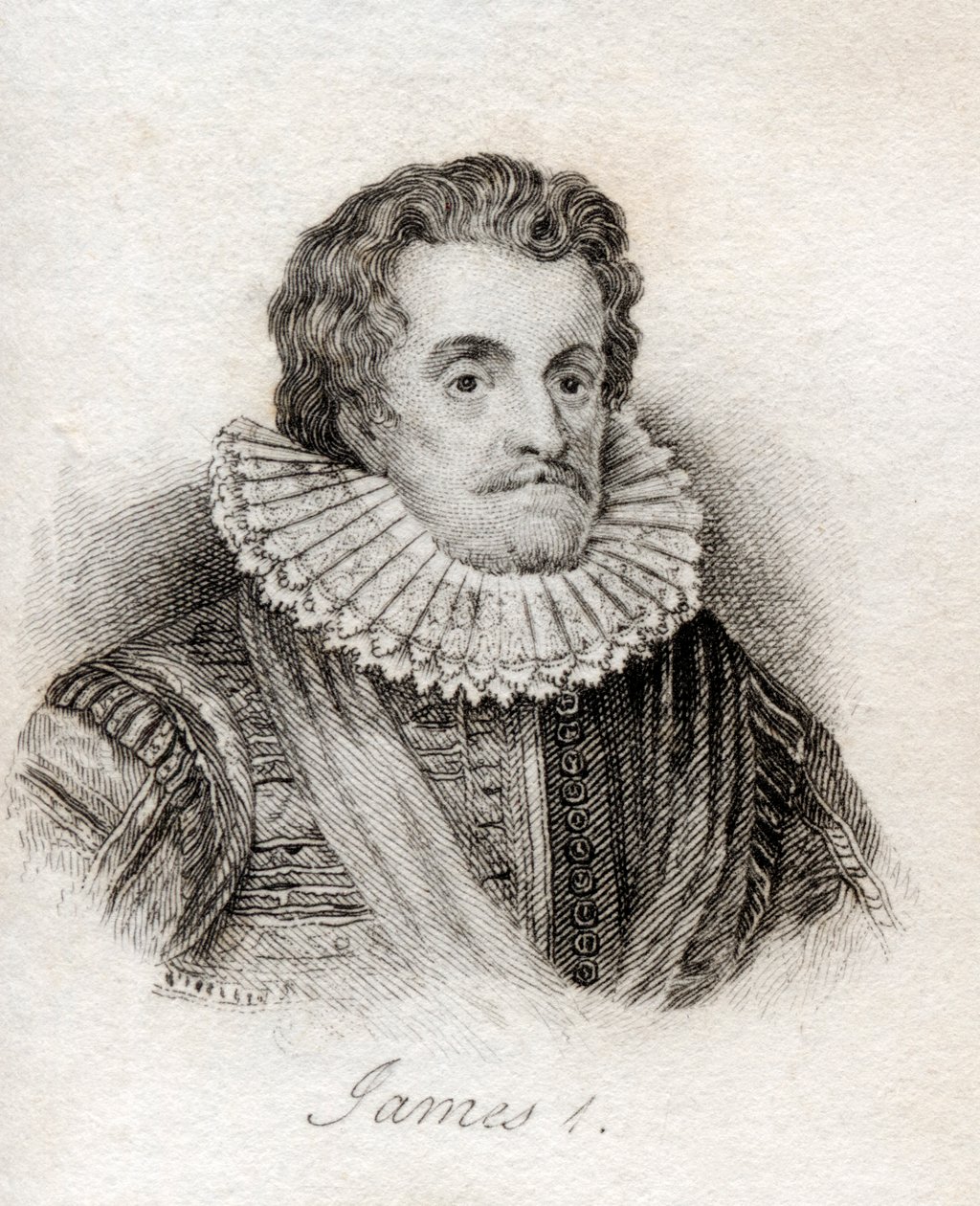 James I da Inglaterra, do &39;Crabb&39;s Historical Dictionary&39;, publicado em 1825 de English School