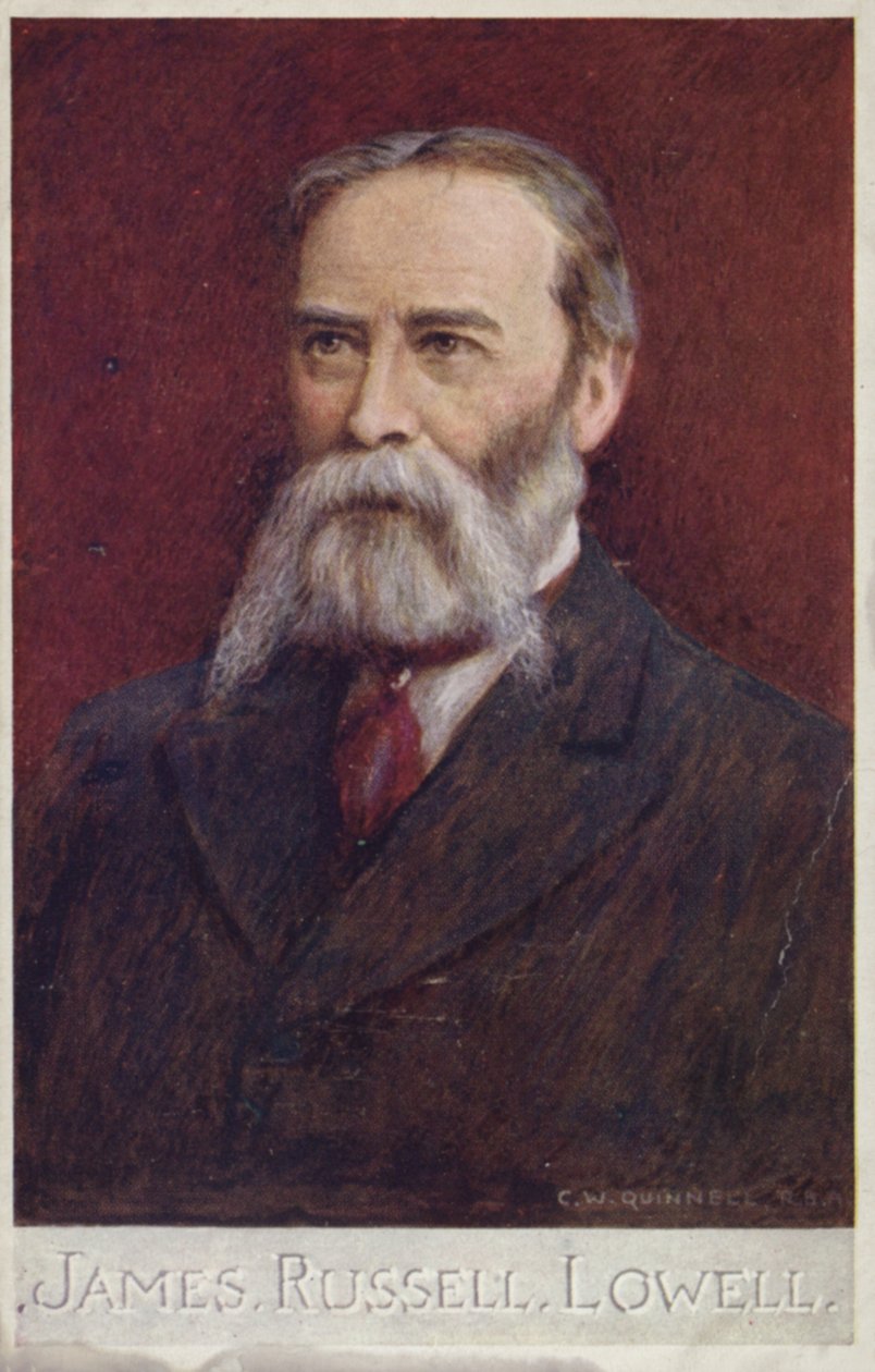 James Russell Lowell (1819-1891), poeta e diplomata americano (litografia a cores) de English School