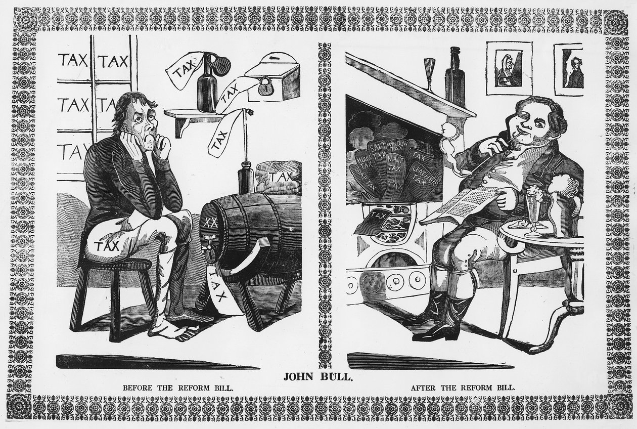 John Bull antes e depois da Lei da Reforma de English School