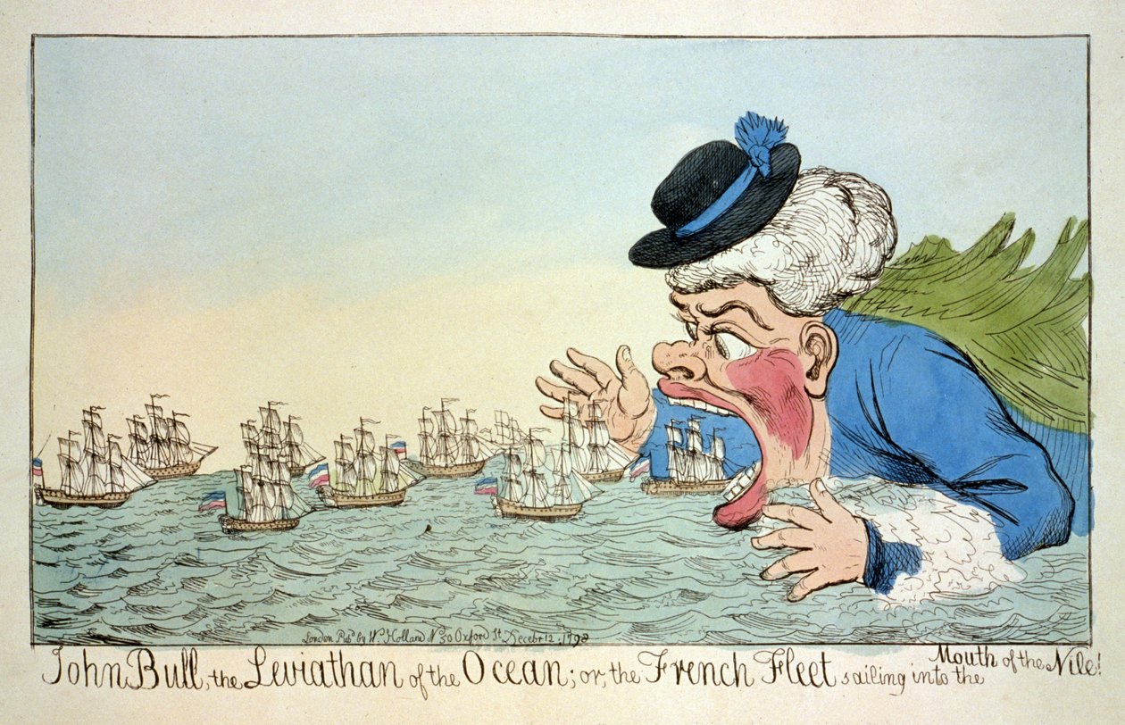 John Bull the Leviatan of the Ocean ou a Frota Francesa navegando para a Boca do Nilo 12 de dezembro de English School
