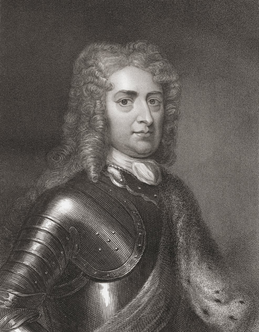 John Churchill (1650-1722) 1º Duque de Marlborough da Galeria de Retratos, publicado em 1833 de English School