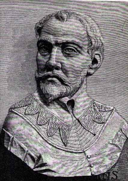 Ilustração de John Hawkins (1532-95) do Volume III da História Narrativa e Crítica da América, 1886 de English School