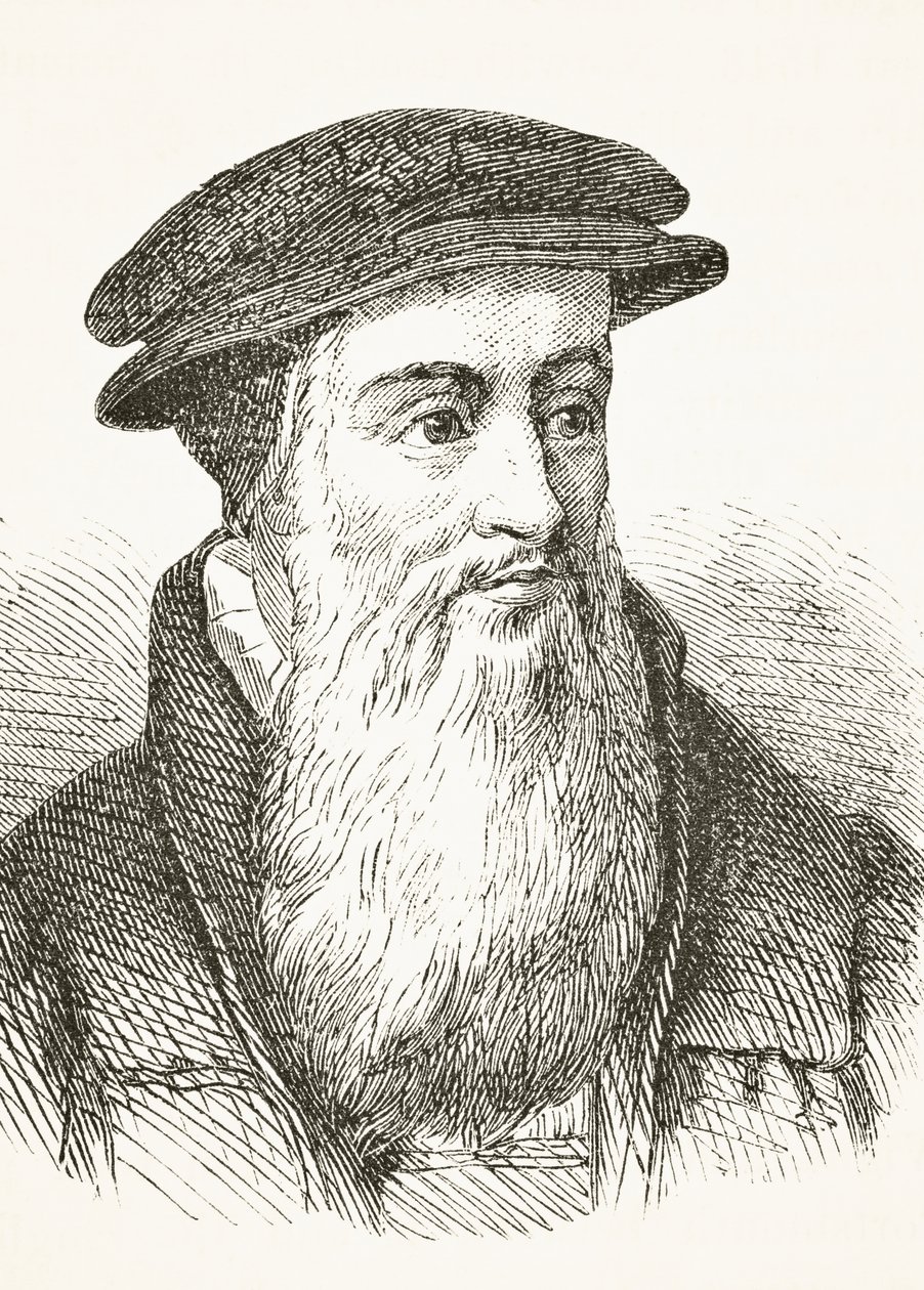 John Knox, de "A História Nacional e Doméstica da Inglaterra", de William Hickman Smith Aubrey (1858-1916) publicou Londres, c.1890 de English School