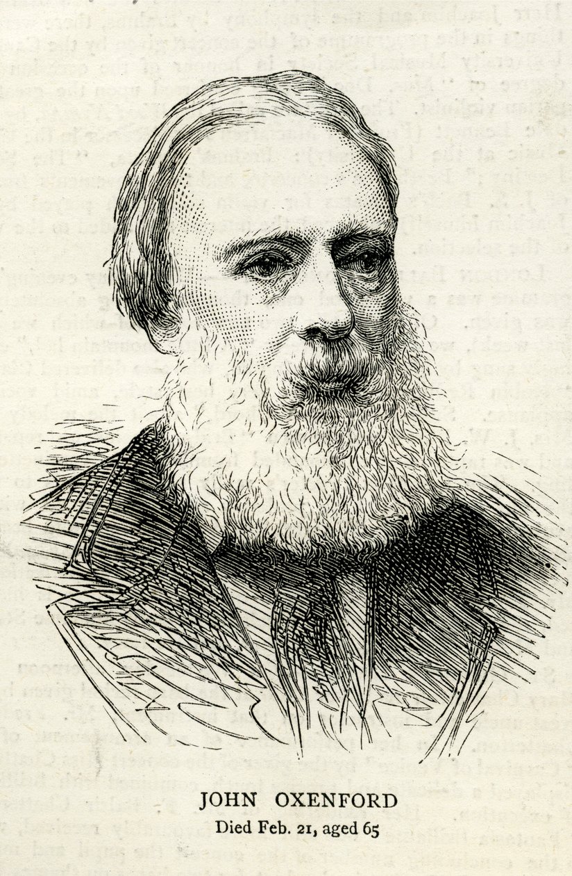 Ilustração de John Oxenford (1812-77) do gráfico 1877 de English School