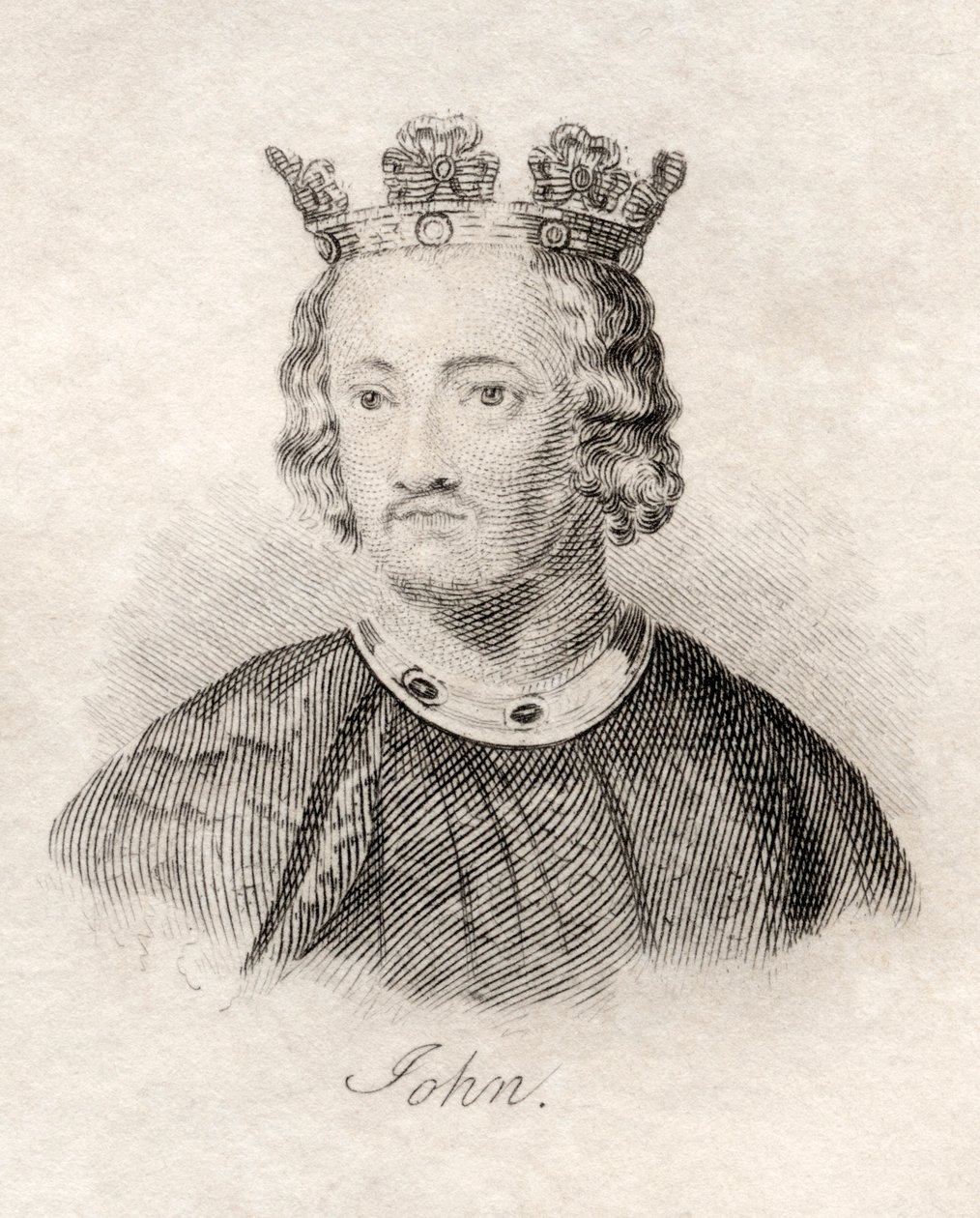 John of England, do &39;Crabb&39;s Historical Dictionary&39;, publicado em 1825 de English School