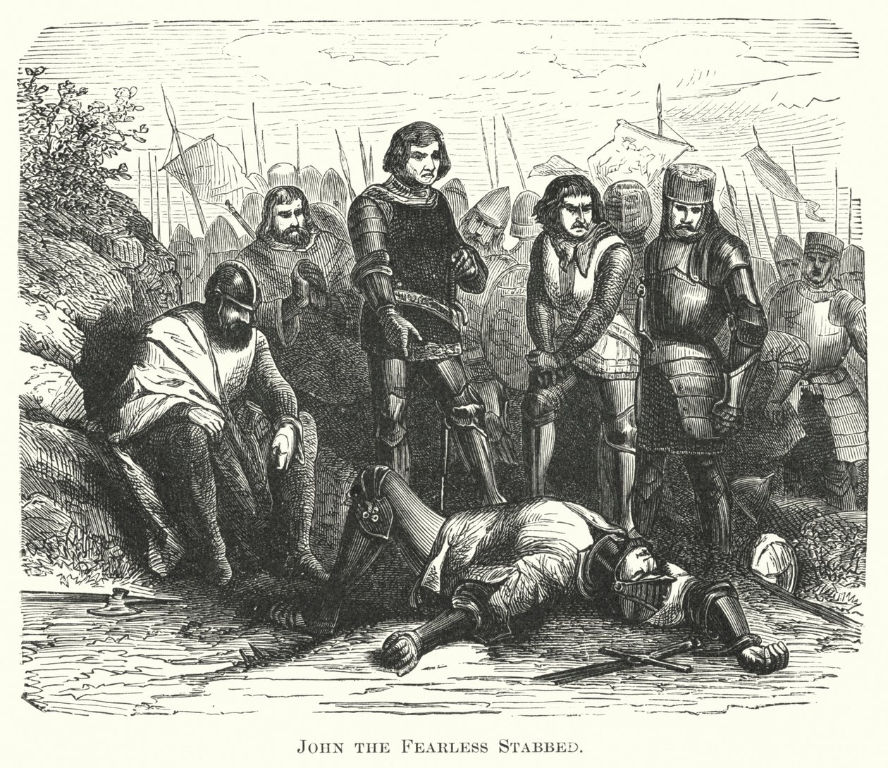 João, o destemido, esfaqueado (gravura) de English School