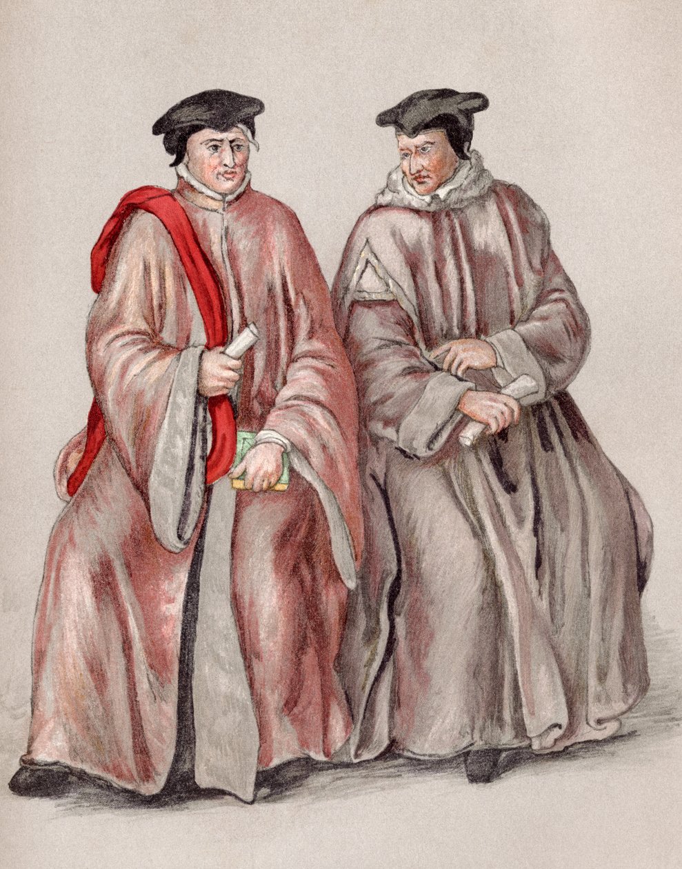Juízes em suas vestes durante o reinado de Elizabeth I, de &39;Uma Breve História do Povo Inglês&39; por JR Green, publicado em 1893 de English School