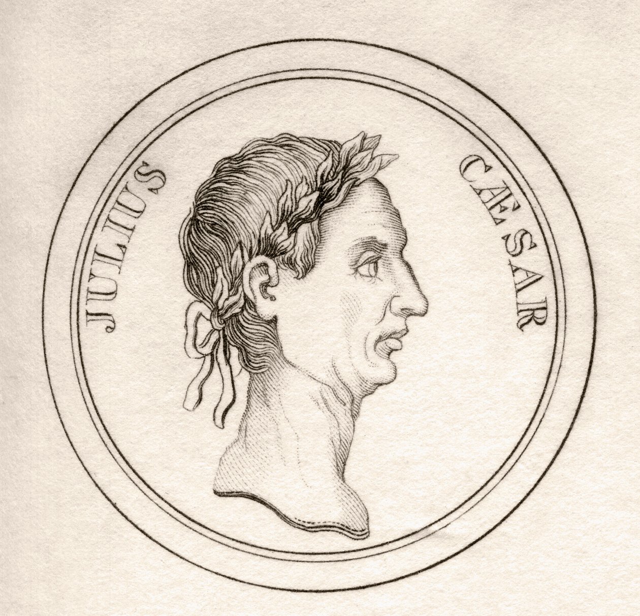 Julius Caesar, do &39;Crabb&39;s Historical Dictionary&39;, publicado em 1825 de English School