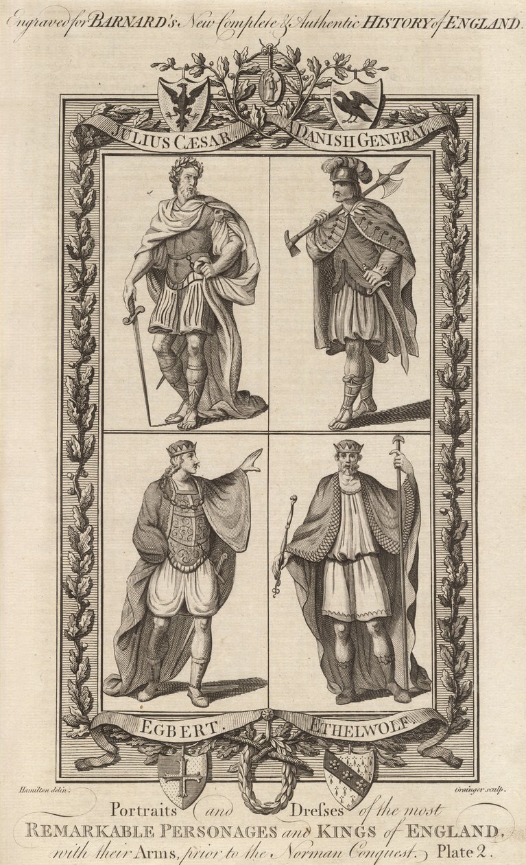 Julius Cesar, Um General dinamarquês, Egbert e Ethelwolf, ilustração de 