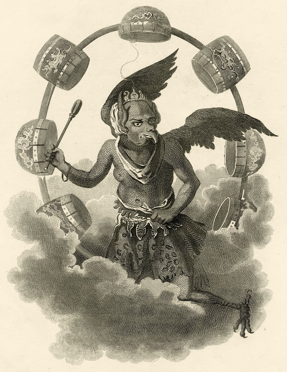 Júpiter, um ídolo dos chineses, ilustração do mundo: ou o presente estado do universo, sendo uma coleção geral e completa de viagens e viagens modernas, por Cavendish Pelham, publishe de English School