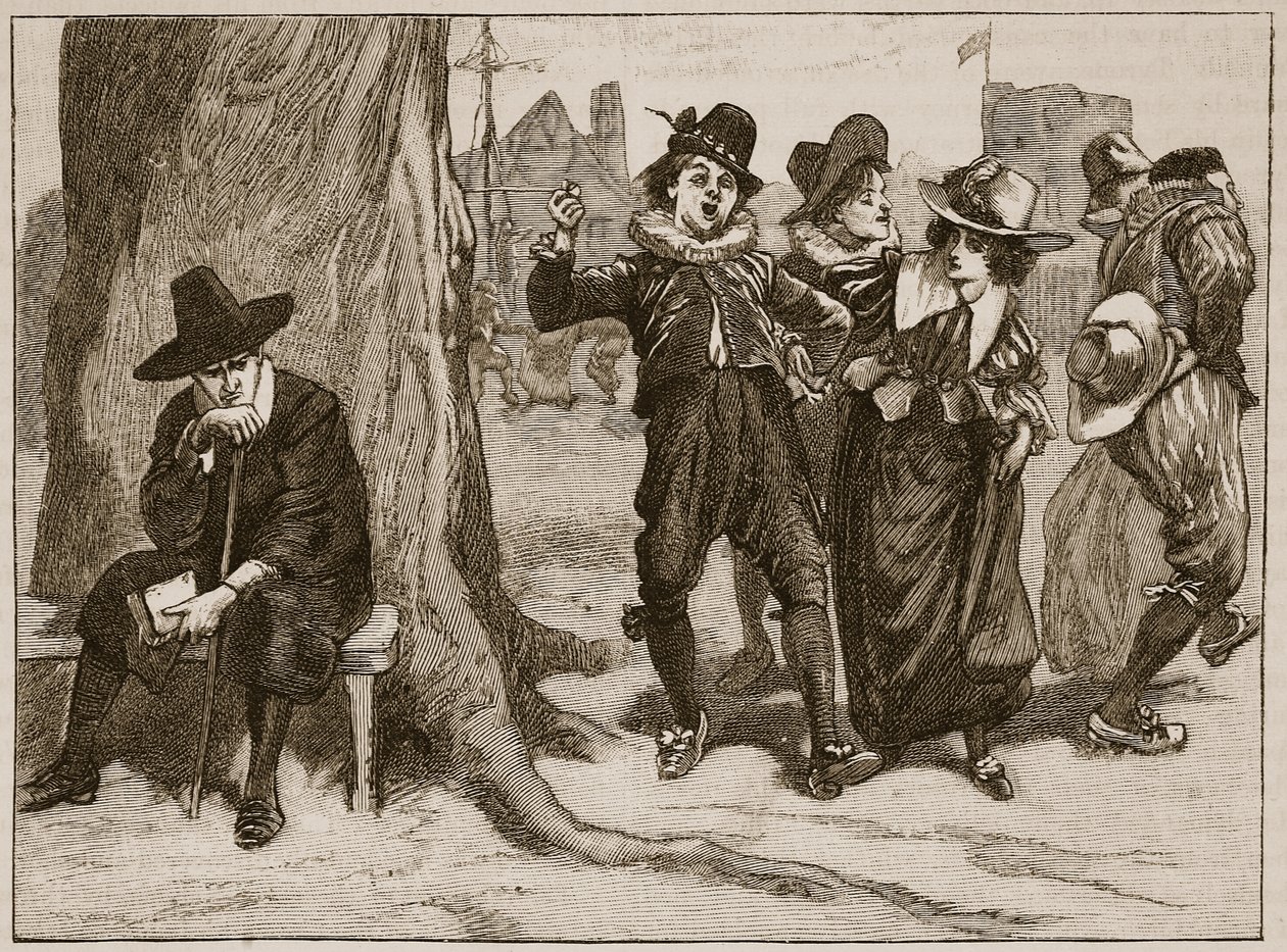 Mantendo o domingo, de acordo com o livro do rei James dos esportes, ilustração da história ilustrada de Cassells de Inglaterra (foto do sepia) de English School