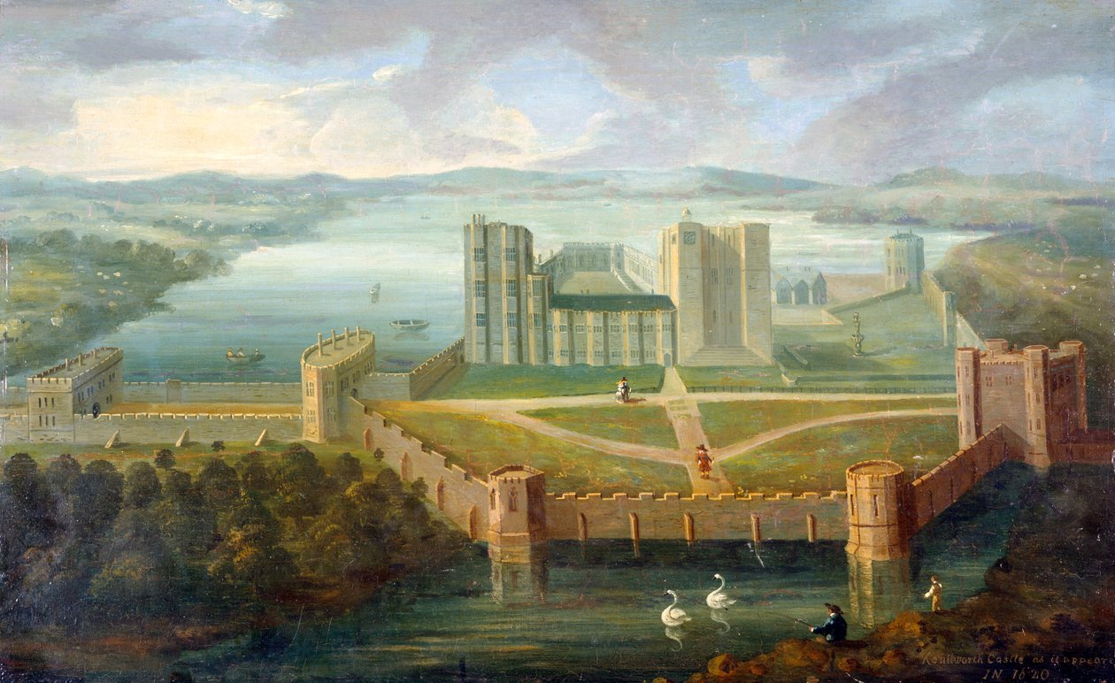 Castelo Kenilworth, Warwickshire (óleo sobre tela) de English School