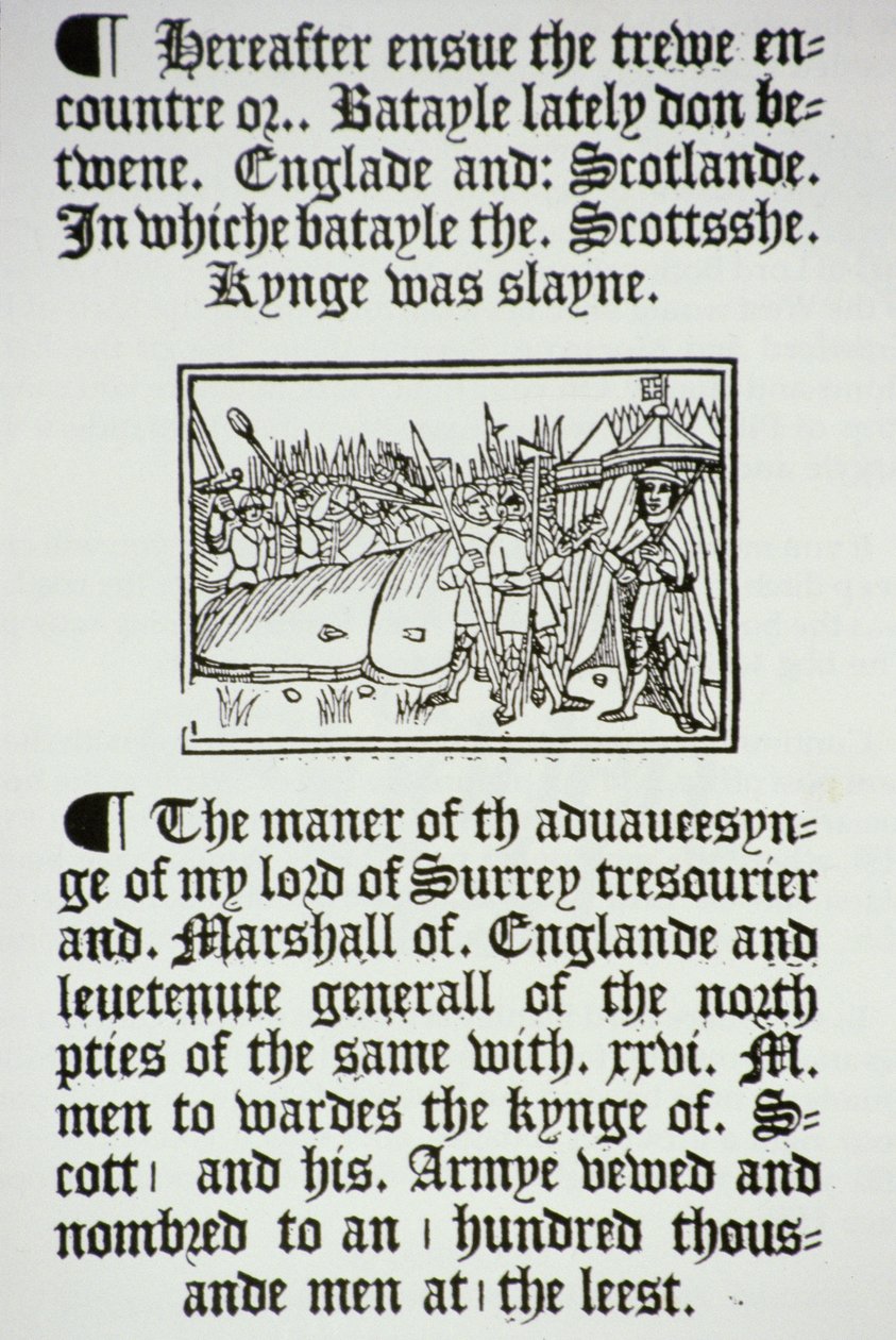 Rei Henrique VIII (1491-1547) e seus cavaleiros após a vitória dos ingleses sobre os escoceses em Flodden Field, em 1513 de English School