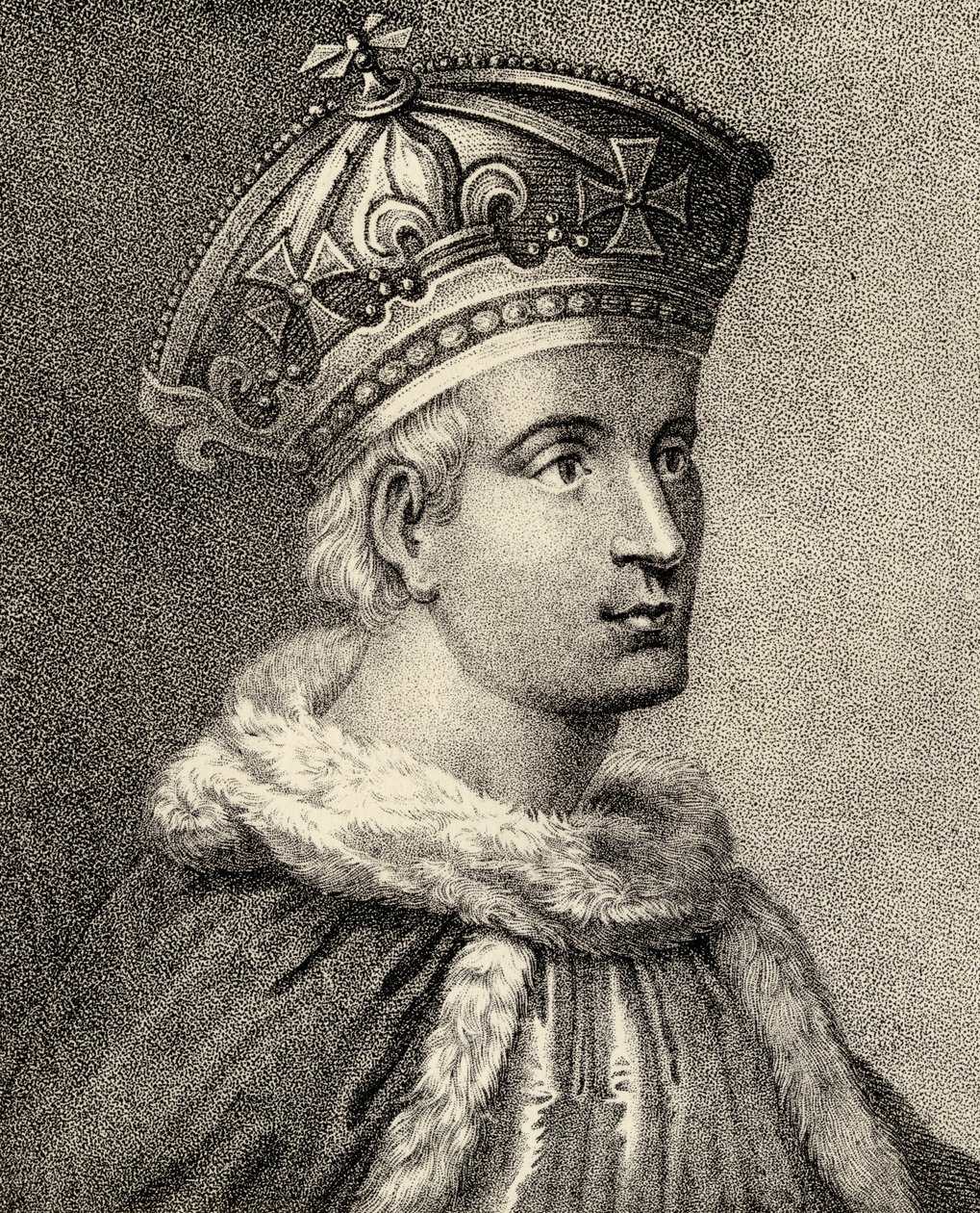 O rei Henrique VI da Inglaterra, ilustração de "Memórias de Eminentes Etonianos", de Sir Edward Creasy, publicou Londres em 1876 de English School