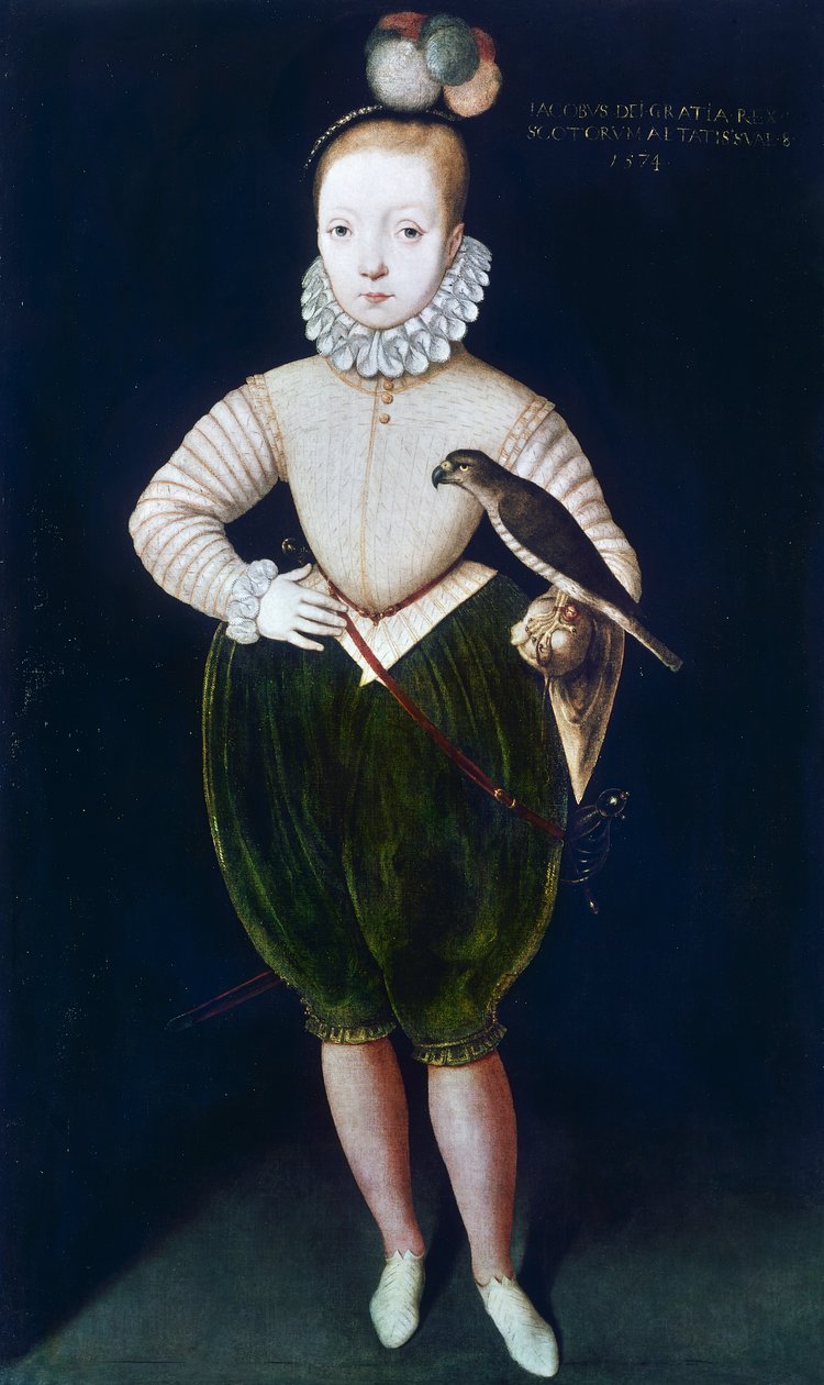Rei James I da Inglaterra e VI da Escócia (óleo sobre tela) de English School