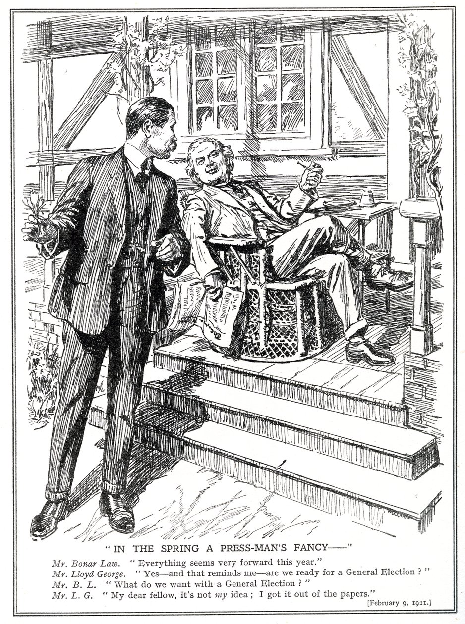 LLoyd George e Bonar Law discutem a perspectiva de uma eleição geral, fevereiro de 1920 de English School