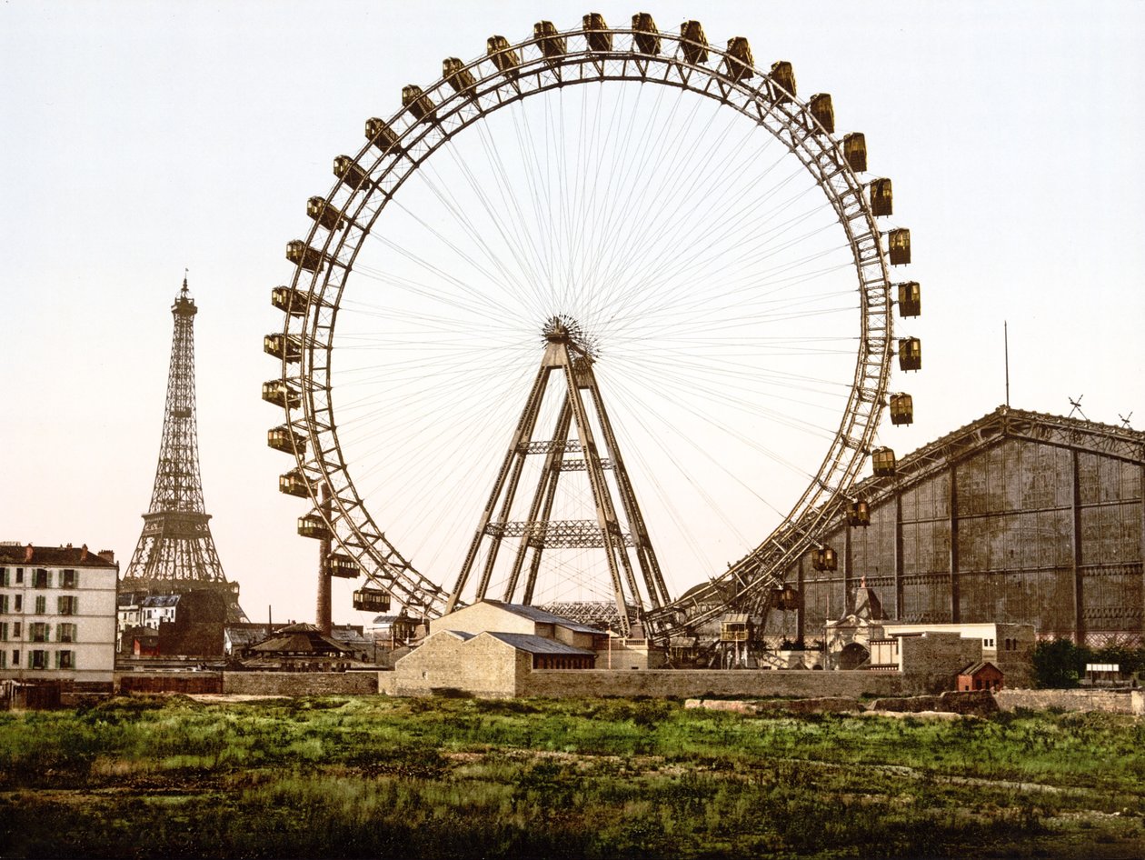 A roda grande, Paris (foto colorida à mão) de English School